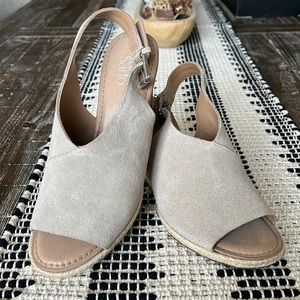 Franco Sarto Tan Suede Wedges